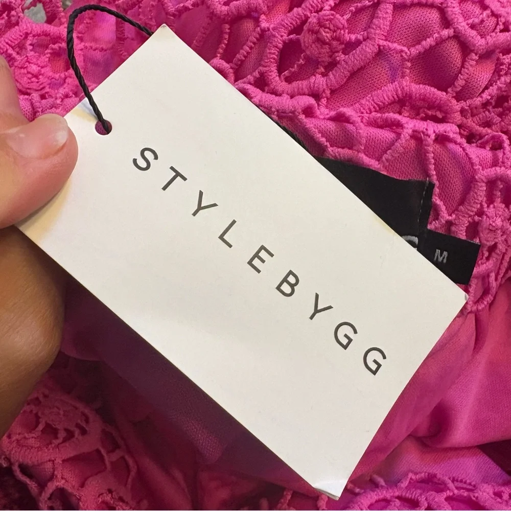 Style by GG 2pc Matching Skirt Set Bright Pink Medium